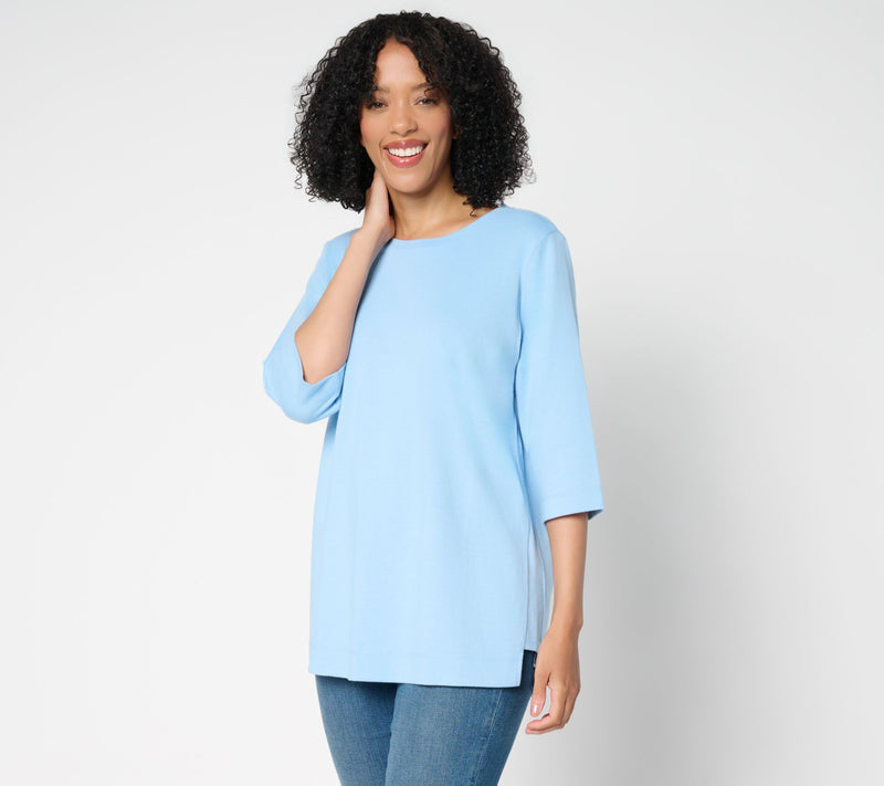 Denim & Co. Essentials Petite 100% Cotton Jersey Tunic — View 9