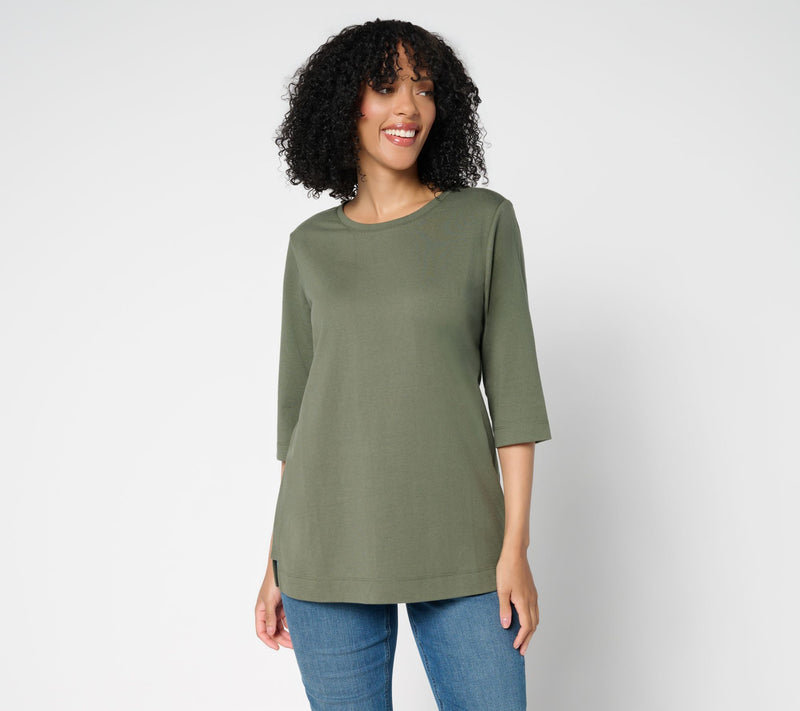 Denim & Co. Essentials Petite 100% Cotton Jersey Tunic — View 11