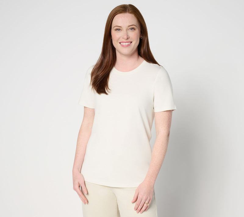 Denim & Co. Essentials Cool to the Touch Cotton Modal Round Neck Top — View 11
