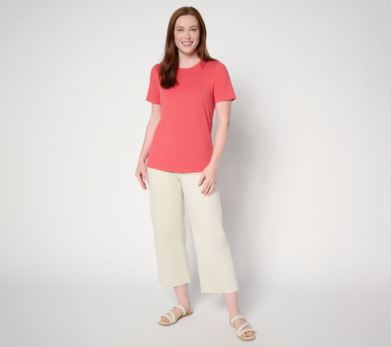 Denim & Co. Essentials Cool to the Touch Cotton Modal Round Neck Top — View 5