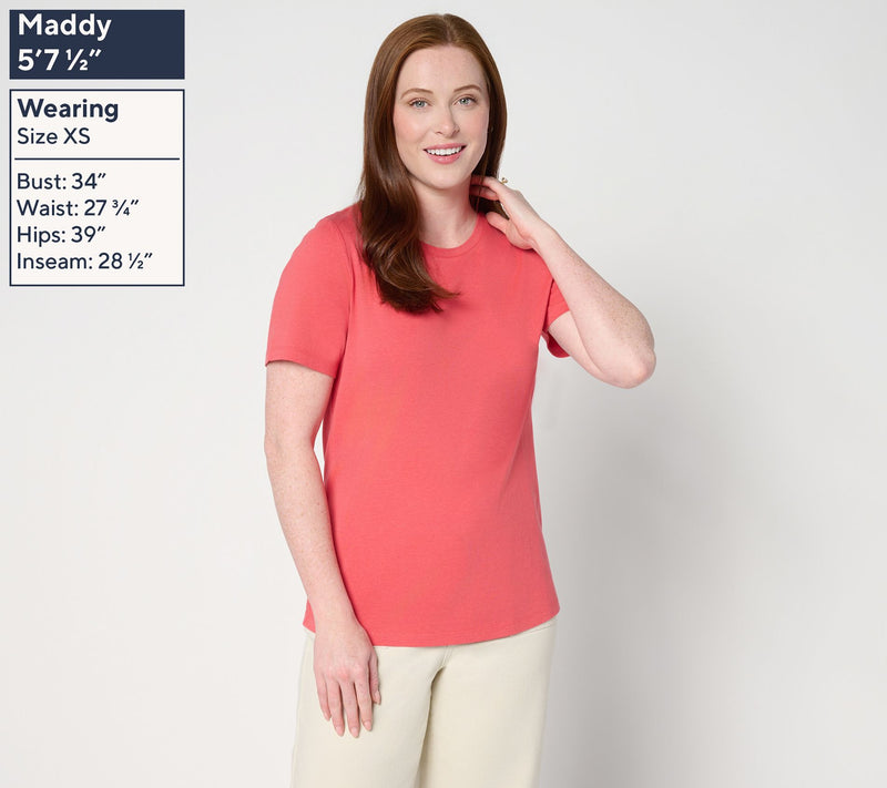 Denim & Co. Essentials Cool to the Touch Cotton Modal Round Neck Top — View 3
