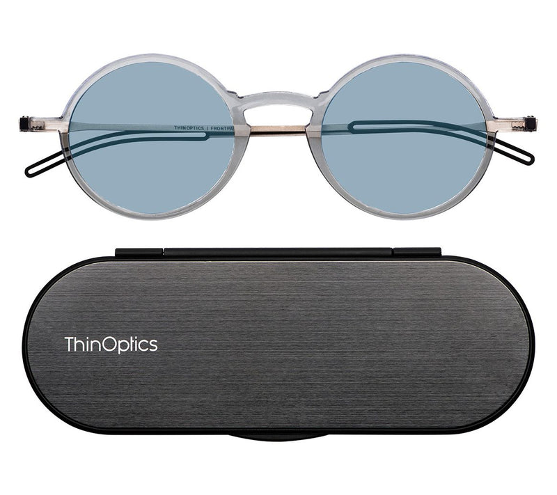 ThinOptics Blue Light Manhattan Round Readers with Case — View 10