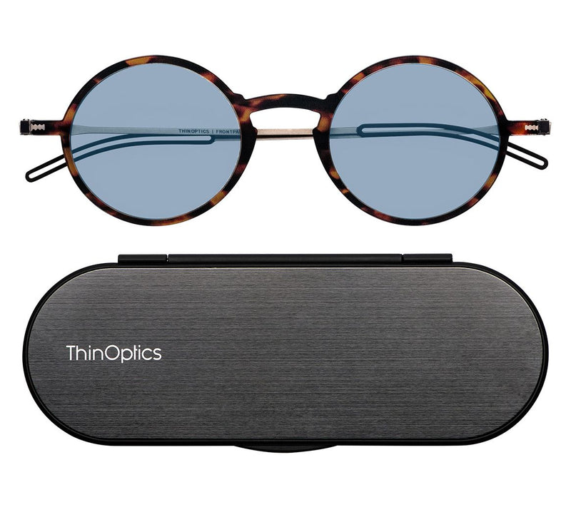 ThinOptics Blue Light Manhattan Round Readers with Case — View 11
