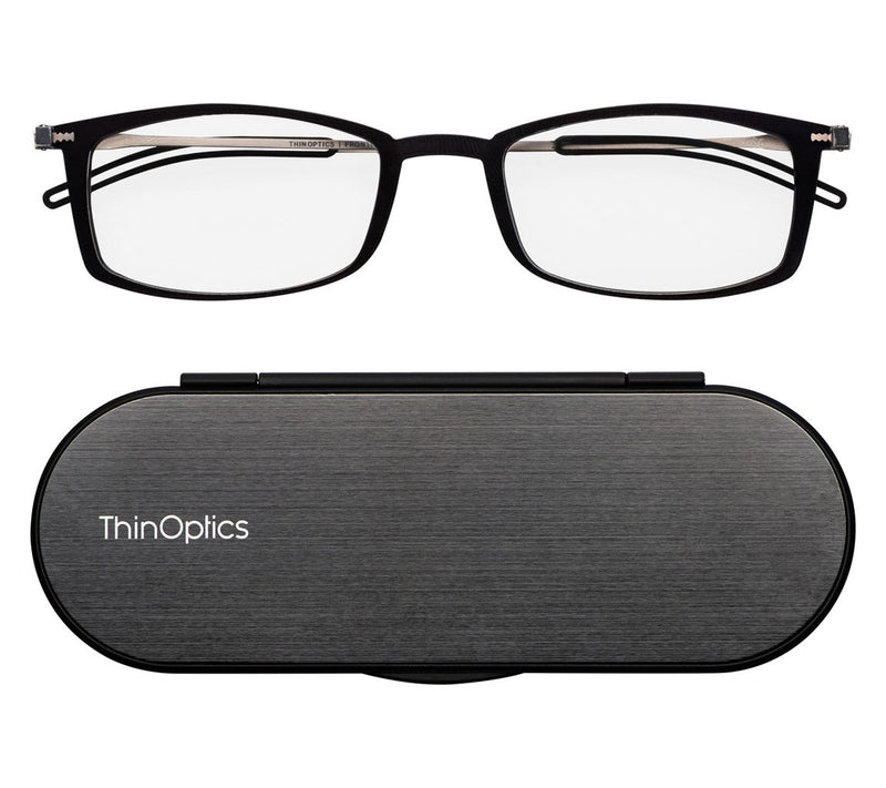 ThinOptics Brooklyn Rectangle Readers with Milano Case — View 14