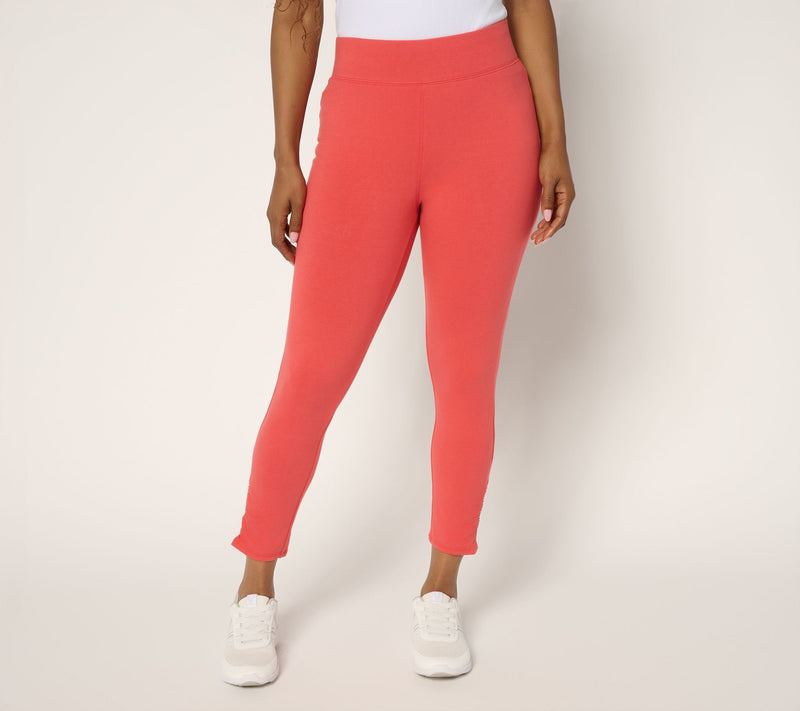Denim & Co. Active Petite Duo Stretch Slim Leg Crop Pant w/ Ruching — View 7