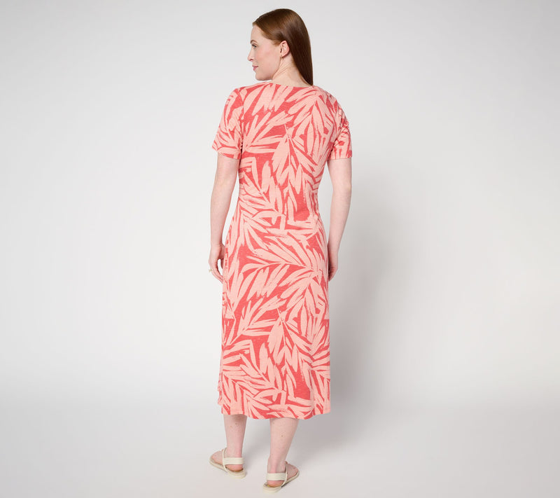 Denim & Co. Tall Tie Waist Midi Dress with Pockets — View 4