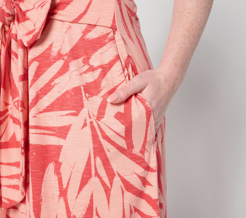 Denim & Co. Tall Tie Waist Midi Dress with Pockets — View 5