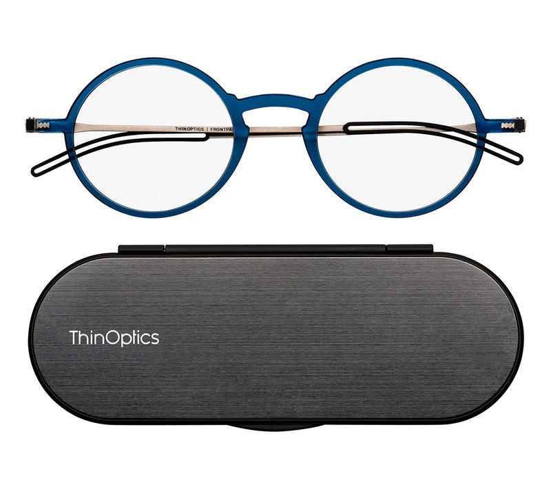 ThinOptics Manhattan Round Readers with MilanoCase — View 13