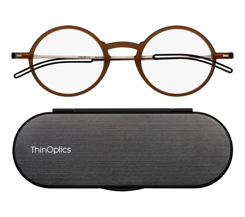 ThinOptics Manhattan Round Readers with MilanoCase — View 15