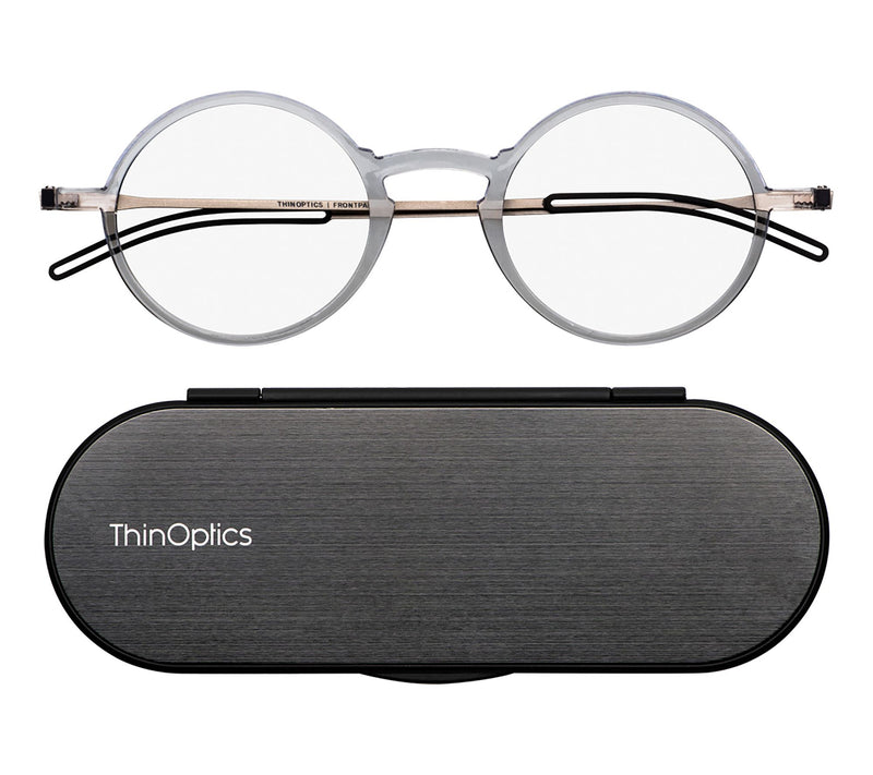 ThinOptics Manhattan Round Readers with MilanoCase — View 16