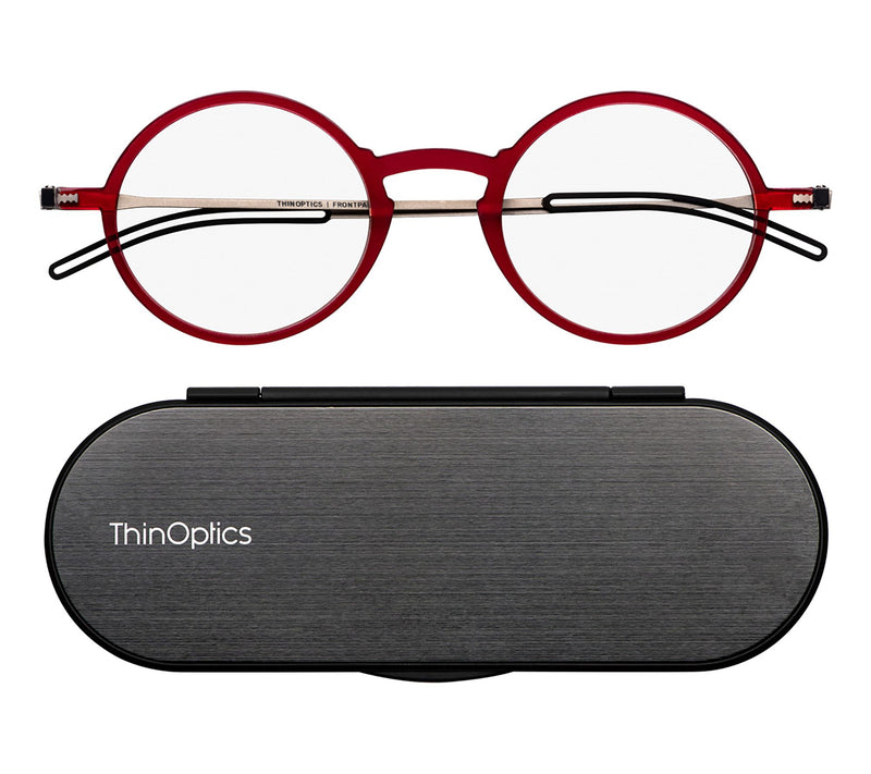ThinOptics Manhattan Round Readers with MilanoCase — View 17