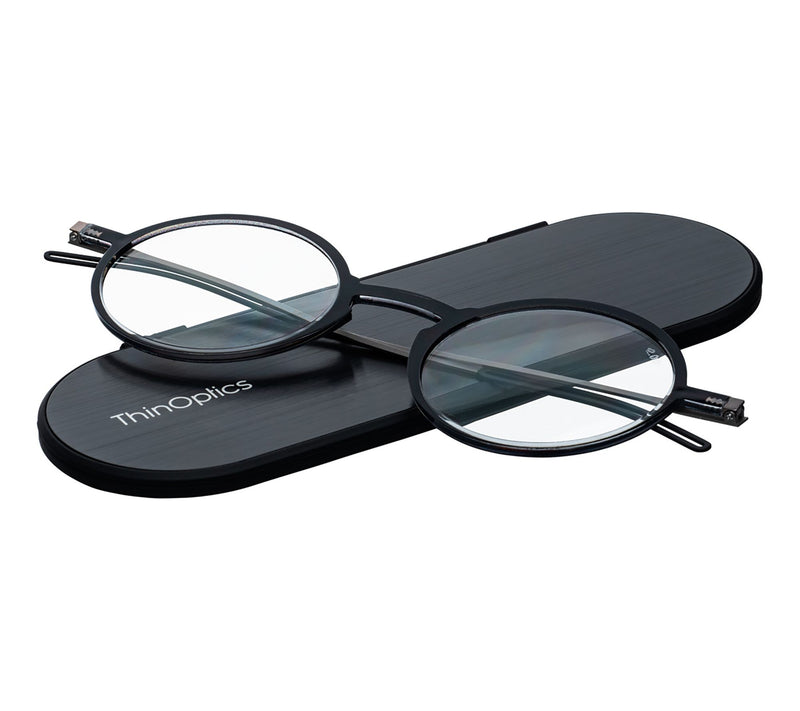 ThinOptics Manhattan Round Readers with MilanoCase — View 3