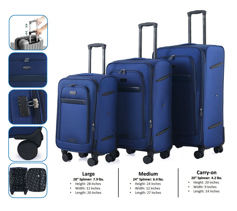 IZOD Noah Soft Shell 3-Piece Luggage Set - 20/24/28" — View 6