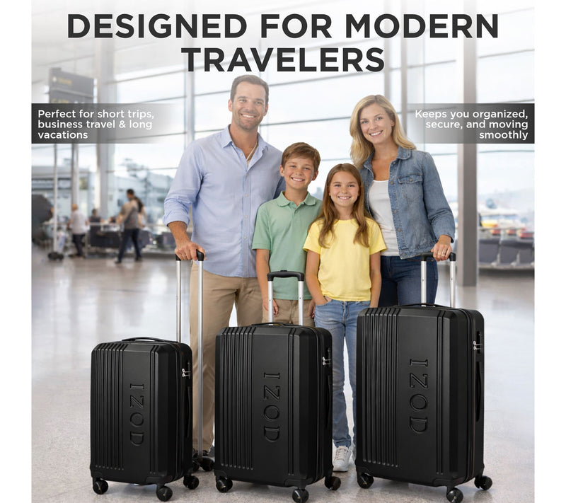 IZOD Zane Expandable ABS 3-Piece Luggage Set - 20/24/28" — View 8