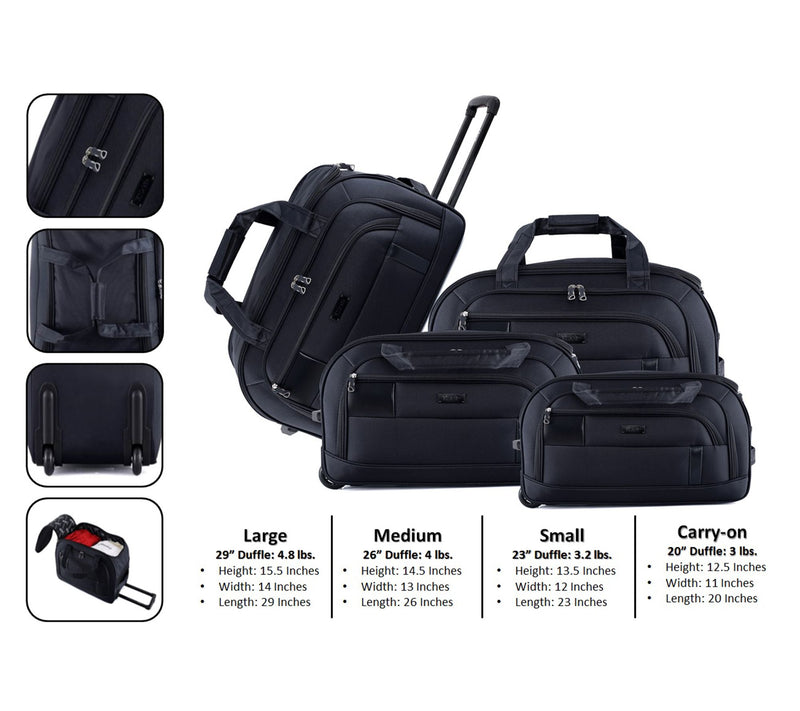 IZOD Gavin Set of 4 Rolling Duffels - 20/23/26/29" — View 6