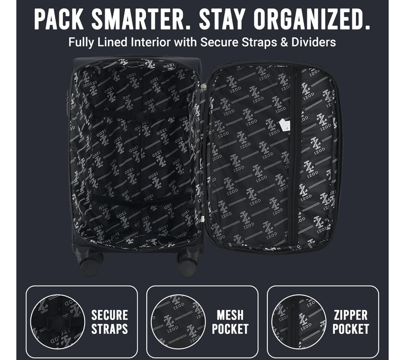 IZOD Liam Soft Shell 3-Piece Luggage Set - 20/24/28" — View 6
