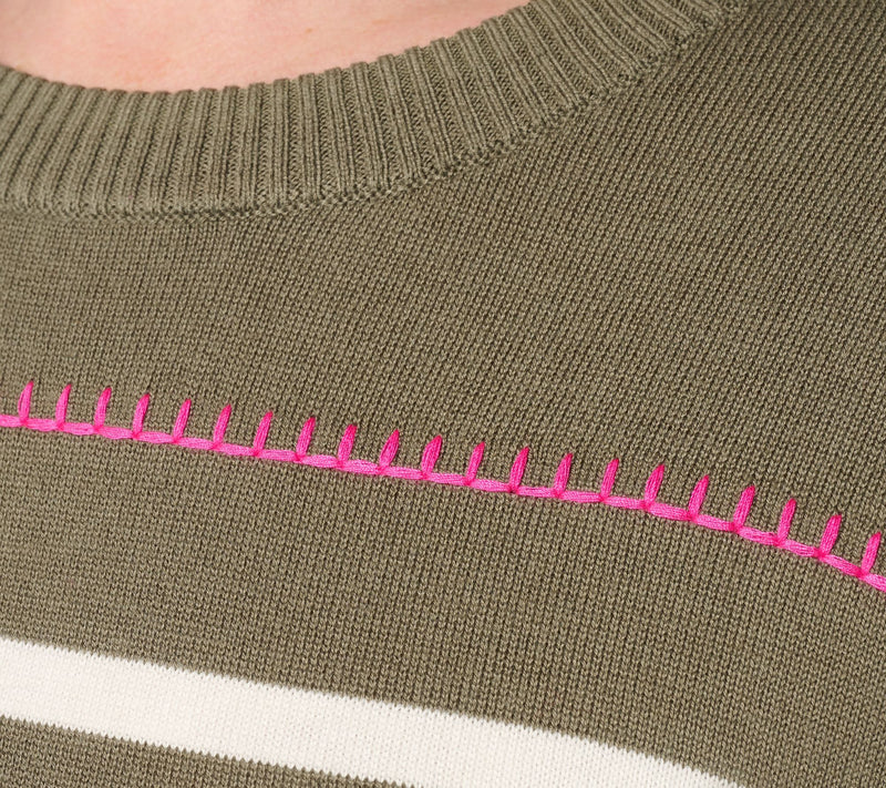 Belle by Kim Gravel Striped & Stitched Sweater — View 6