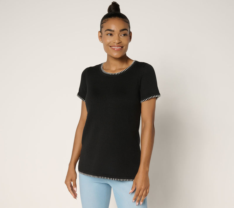 Belle by Kim Gravel Blanket Stitch Sweater Shell — View 12