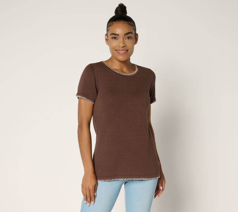 Belle by Kim Gravel Blanket Stitch Sweater Shell — View 14