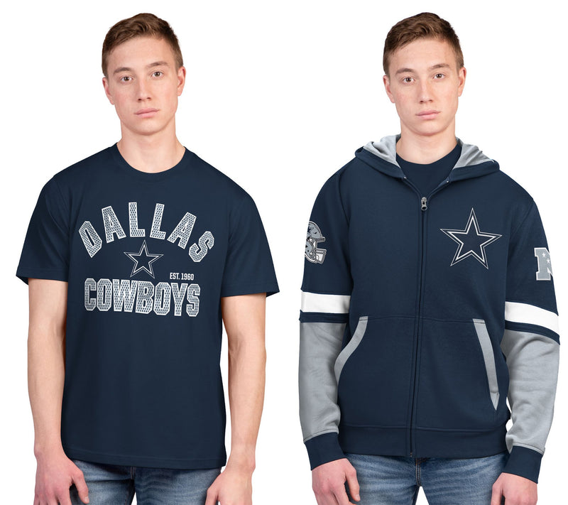 NFL Officially Licensed Dallas T-Shirt & Full Zip Hoodie Combo — View 4