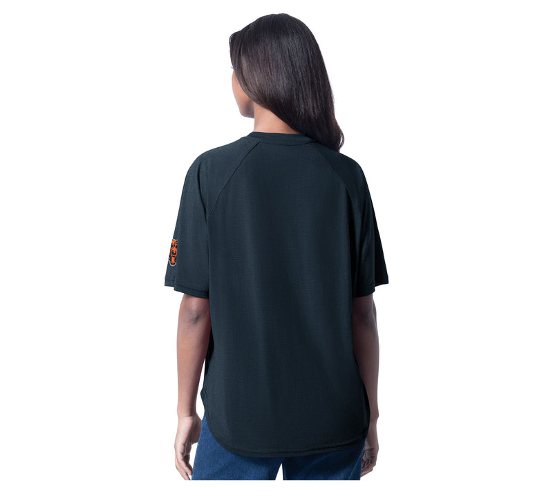 NFL Officially Licensed Women's V-Neck Oversized Short Sleeve T-Shirt — View 2