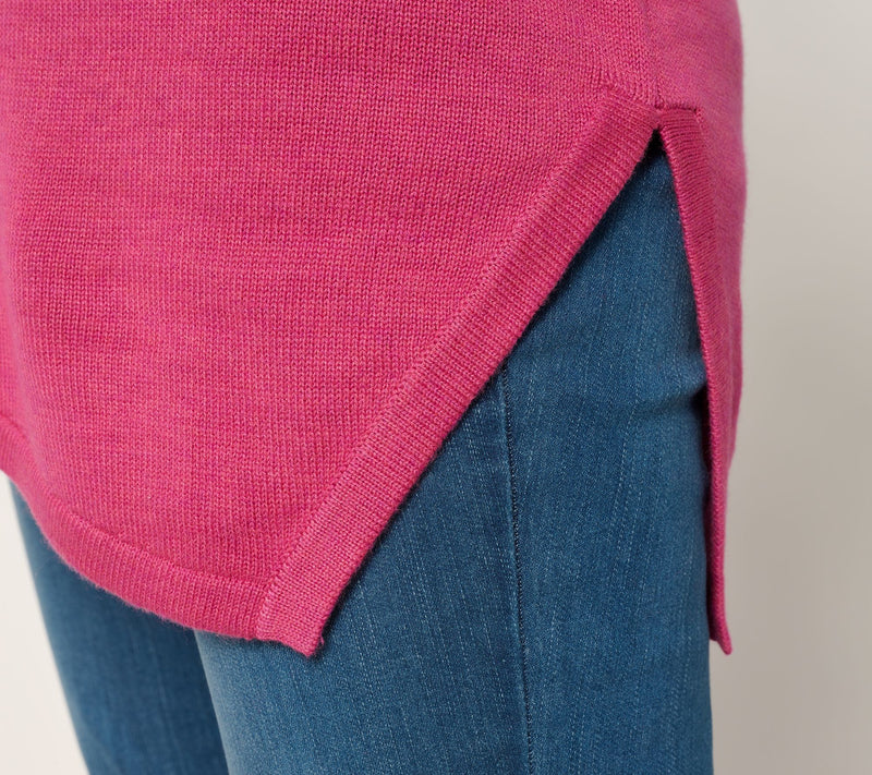 Belle by Kim Gravel Asymmetrical Hem Heathered Sweater — View 6