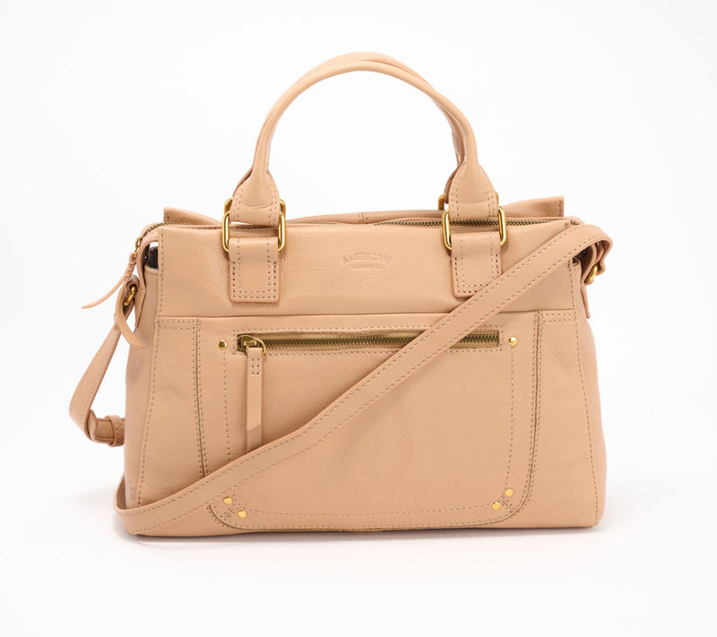 American Leather Co. Jamestown Leather Satchel with Crossbody — View 15