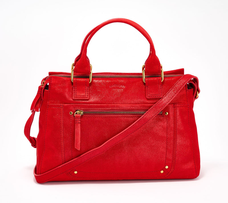 American Leather Co. Jamestown Leather Satchel with Crossbody — View 17