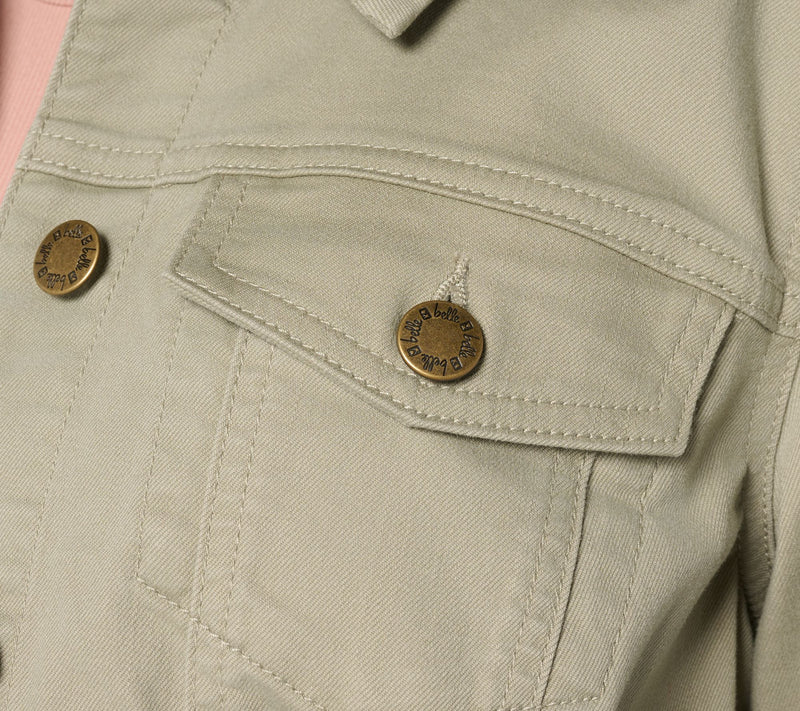 Belle by Kim Gravel Classic Frayed Hem Jean Jacket — View 5