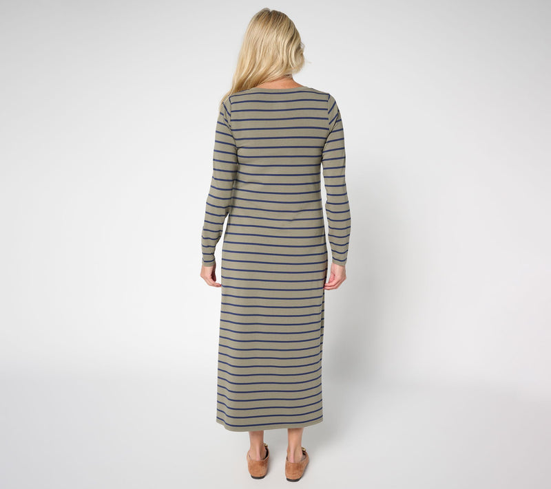 Belle by Kim Gravel Regular TripleLuxe Knit Striped Maxi Dress — View 6