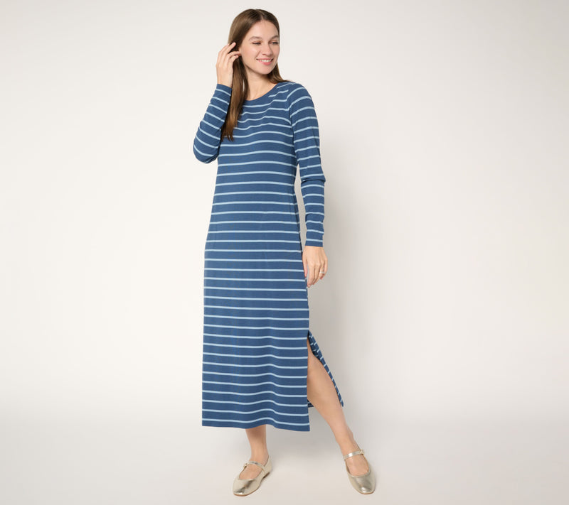 Belle by Kim Gravel Regular TripleLuxe Knit Striped Maxi Dress — View 13