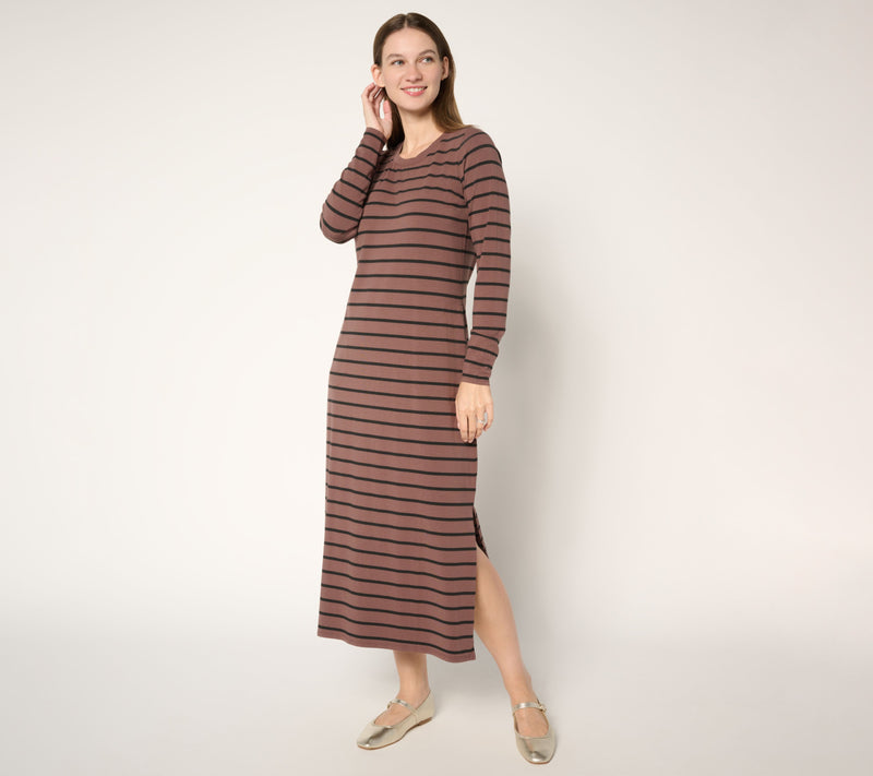 Belle by Kim Gravel Regular TripleLuxe Knit Striped Maxi Dress — View 14