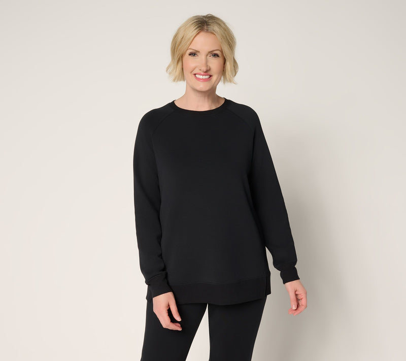 Belle by Kim Gravel ScubaLuxe Raglan Crew Sweatshirt — View 12