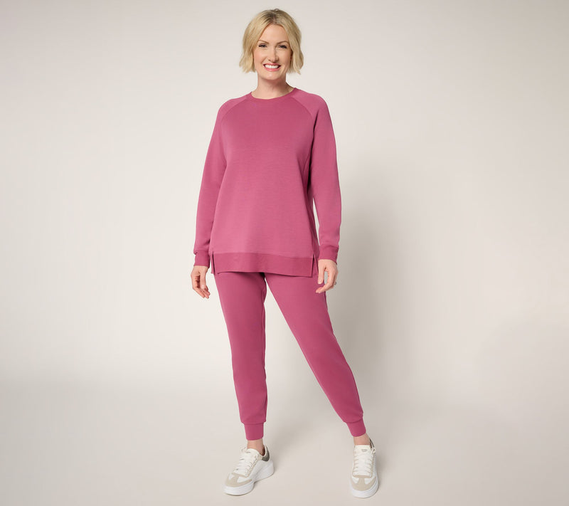 Belle by Kim Gravel ScubaLuxe Raglan Crew Sweatshirt — View 5