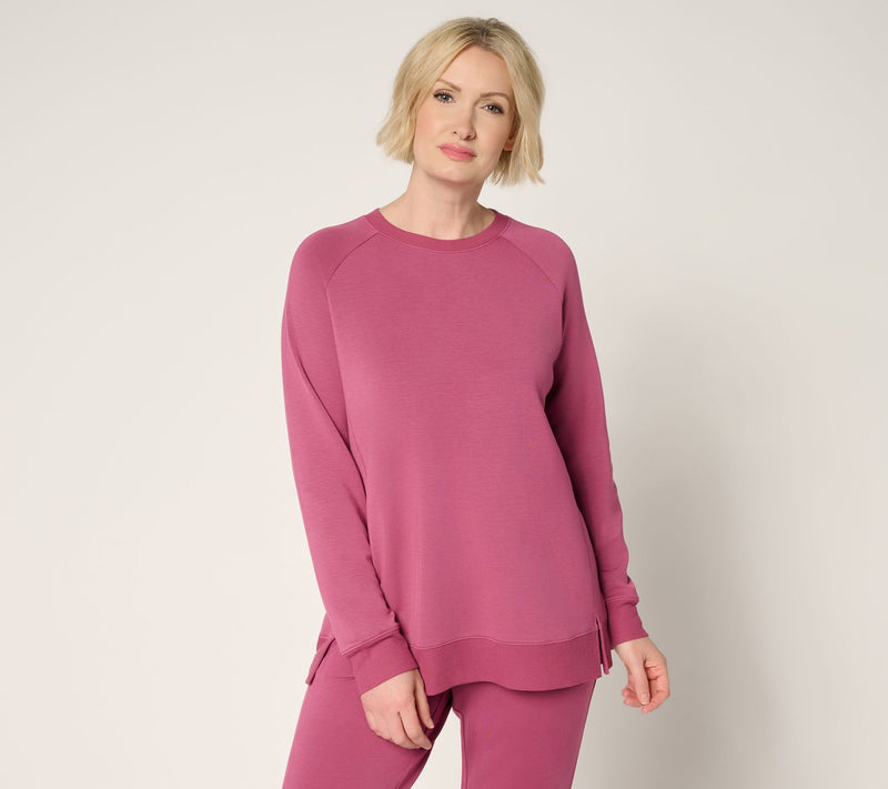 Belle by Kim Gravel ScubaLuxe Raglan Crew Sweatshirt — Main view