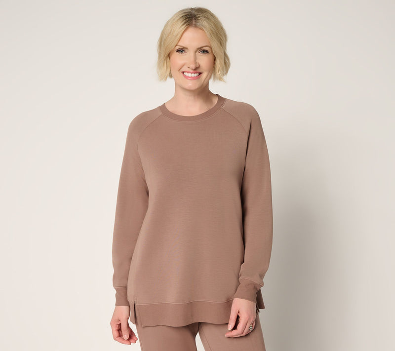 Belle by Kim Gravel ScubaLuxe Raglan Crew Sweatshirt — View 15