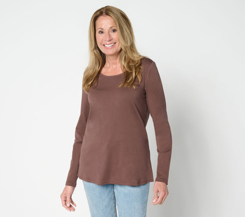Belle by Kim Gravel TripleLuxe Scoop Neck Long Sleeve Top — View 16