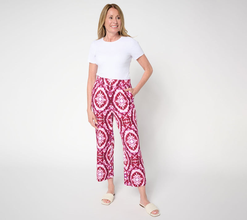 Belle Boho by Kim Gravel Regular Rayon Spandex Geo Wide Leg Pants — View 5