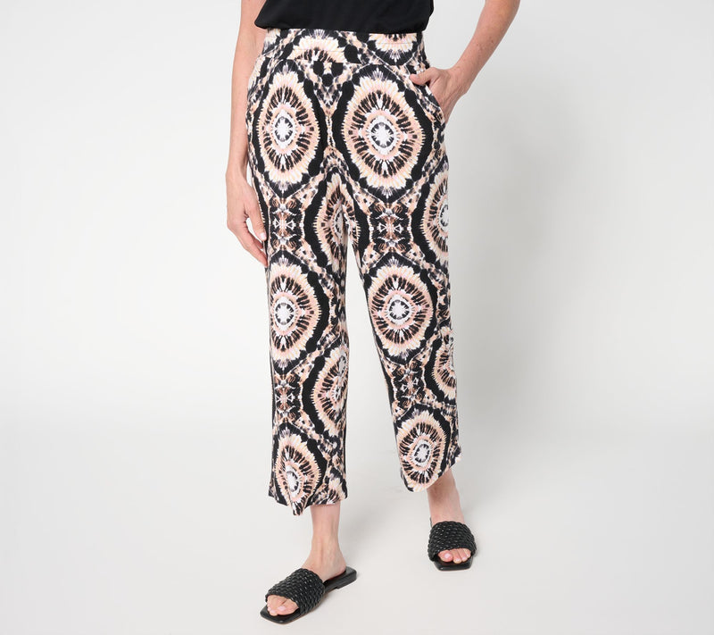 Belle Boho by Kim Gravel Petite Rayon Spandex Geo Wide Leg Pants — View 11