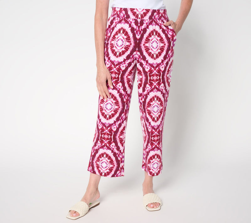 Belle Boho by Kim Gravel Petite Rayon Spandex Geo Wide Leg Pants — Main view