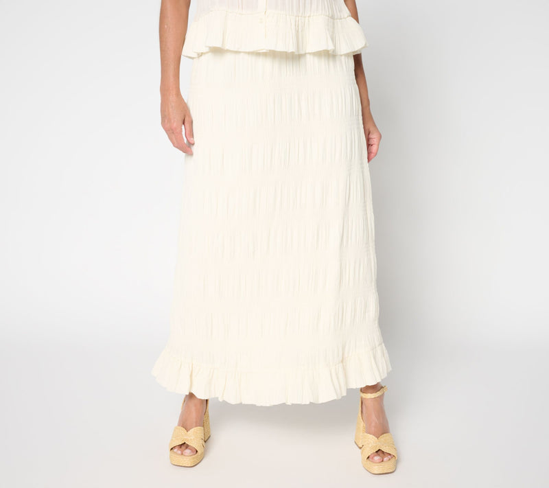 Me by Jennie Garth Regular Smocked Southampton Maxi Skirt — View 6