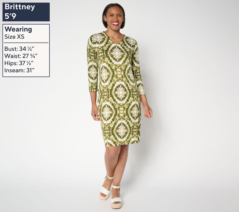 Belle Boho by Kim Gravel Petite Rayon Spandex Geo Sheath Dress — View 11