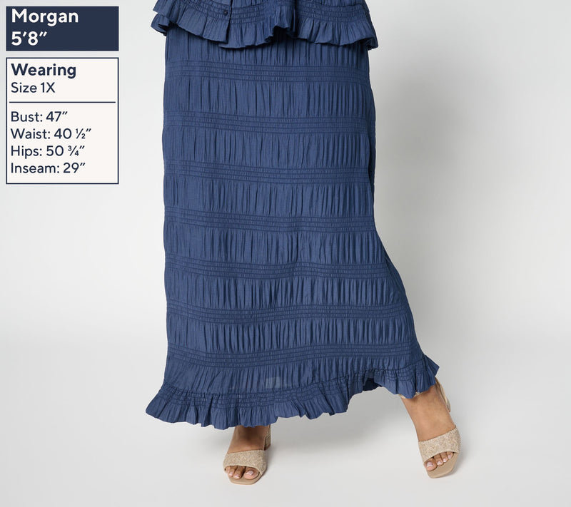 Me by Jennie Garth Petite Smocked Southampton Maxi Skirt — View 12