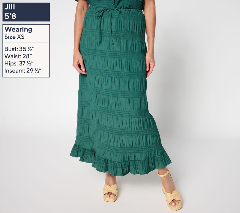 Me by Jennie Garth Petite Smocked Southampton Maxi Skirt — View 13
