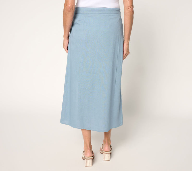 Me by Jennie Garth Regular Linen Blend Midi Skirt — View 10