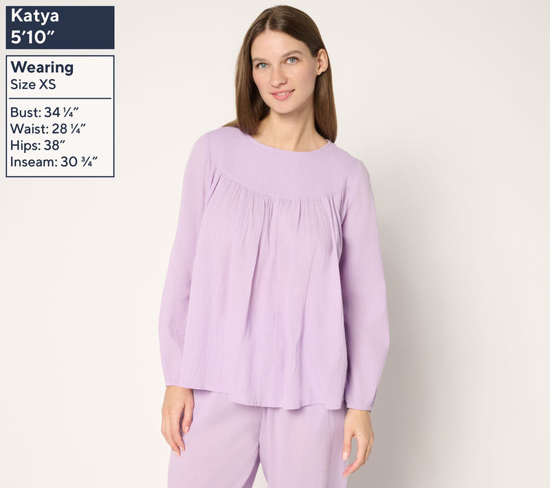 LOGO by Lori Goldstein Beach to Street 100% Cotton Top — View 2