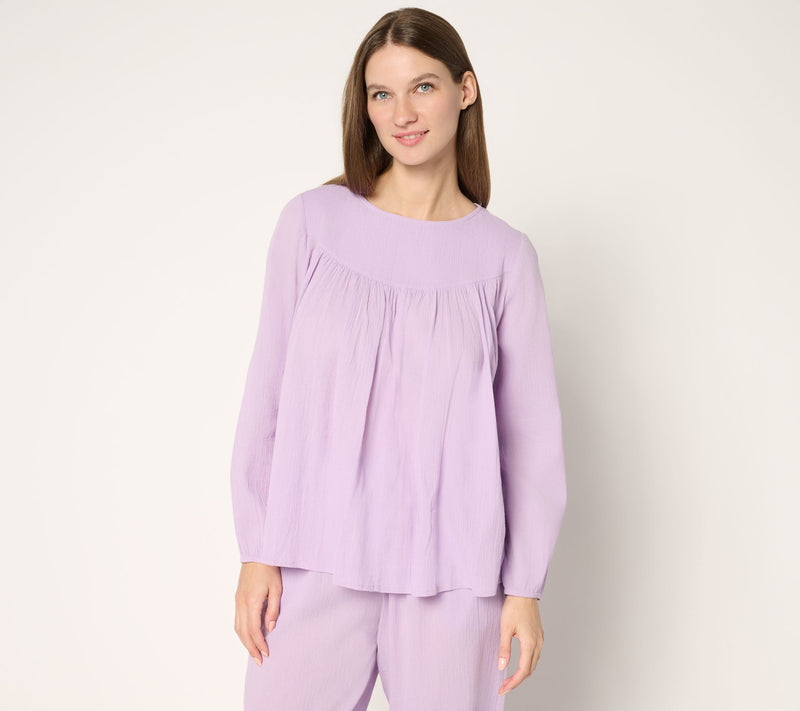 LOGO by Lori Goldstein Beach to Street 100% Cotton Top — View 11