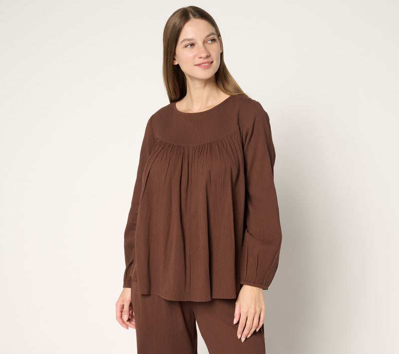 LOGO by Lori Goldstein Beach to Street 100% Cotton Top — View 13