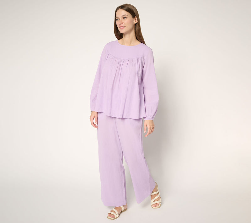 LOGO by Lori Goldstein Beach to Street 100% Cotton Top — View 4