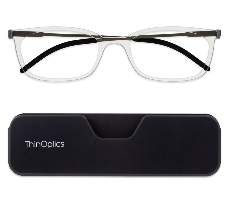 ThinOptics Rectangular Readers with Connect Case — View 10